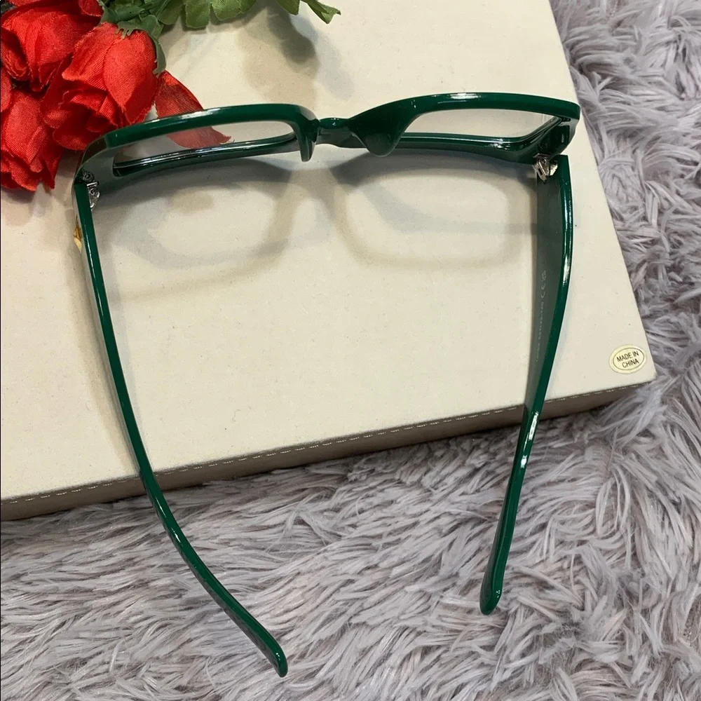 🌹Green Modern Retro Style Oversized Square Fashion Glasses Or Prescription